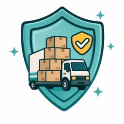Truck loaded with shipping boxes representing marine cargo and goods in transit cover