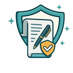 Contract document and pen representing carriers and contractual liability cover