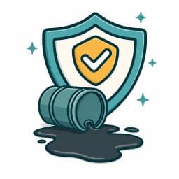 Fuel drum spill representing sudden and accidental pollution liability cover