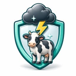 Storm cloud with lightning over livestock representing fire, lightning and storm cover