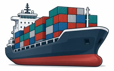Container cargo ship representing importers and exporters