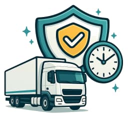 Trailer beside a clock representing downtime and replacement cover