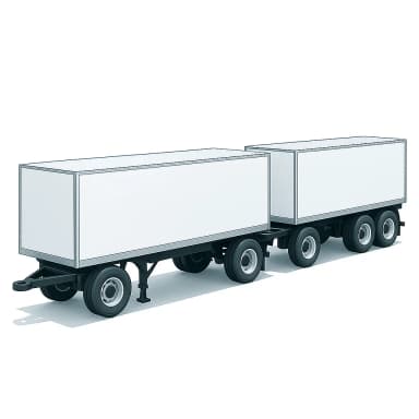 Illustration of a B-double trailer set representing B-double and road train cover
