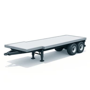 Illustration of a flat-top flatbed trailer representing flat top and drop deck cover