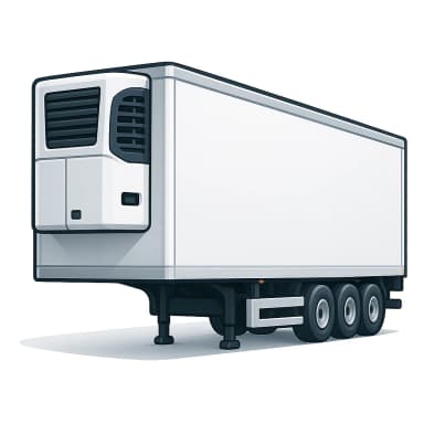 Illustration of a refrigerated reefer trailer representing refrigerated trailer cover