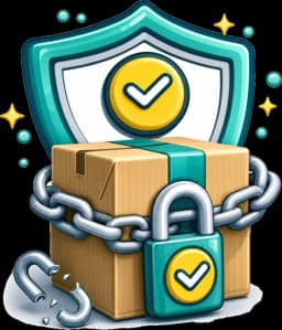 Padlocked parcel with a broken chain representing theft from vehicle cover