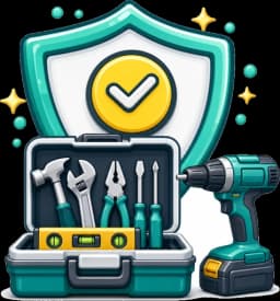 Toolbox and hand tools under a shield representing tools and equipment in transit cover