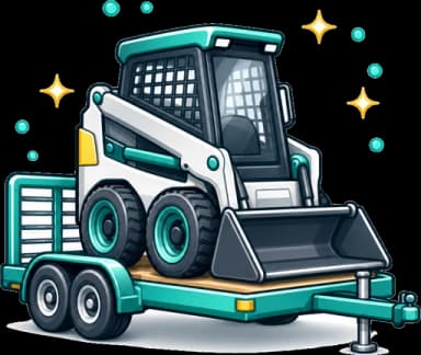 Compact machine on a plant trailer representing hire and equipment businesses