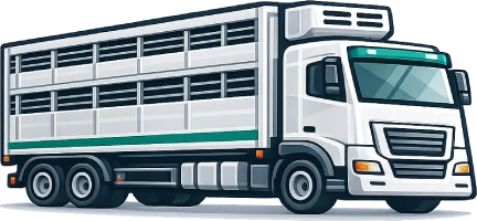 Livestock transport truck icon representing vehicle used for transporting cattle and farm animals across Australia.