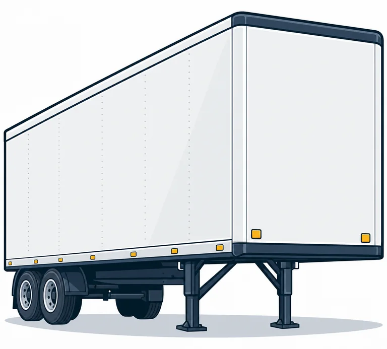 Trailer insurance icon showing a detached semi-trailer towed unit