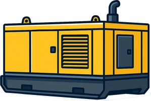 Diesel site generator icon representing generators hired out on dry hire