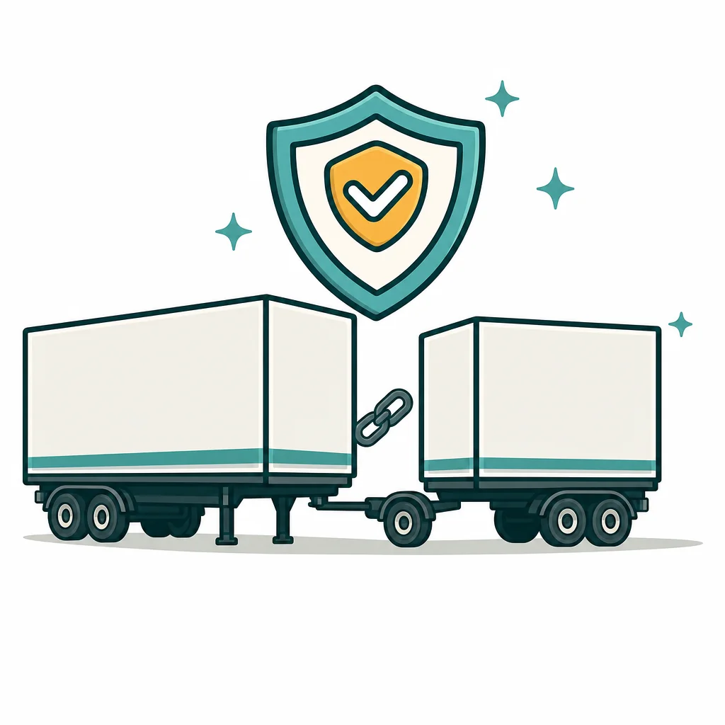 Prime mover and trailer representing trailer-in-control and non-owned trailer cover