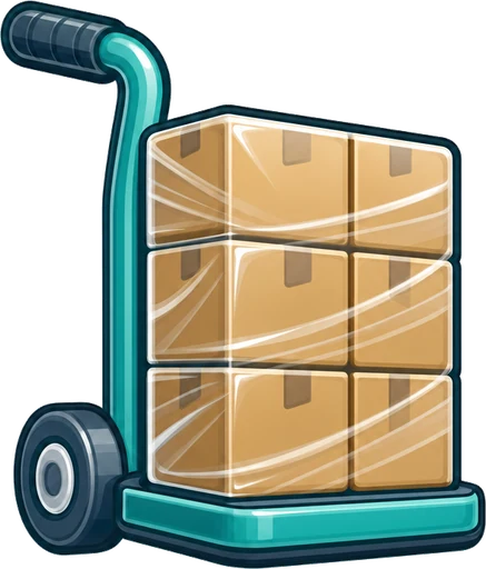 Pallet of cartons on a hand trolley representing wholesalers and distributors