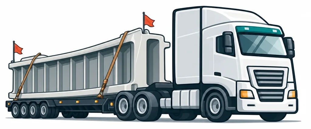 Low-loader carrying an oversized load representing heavy haulage and over-mass movements