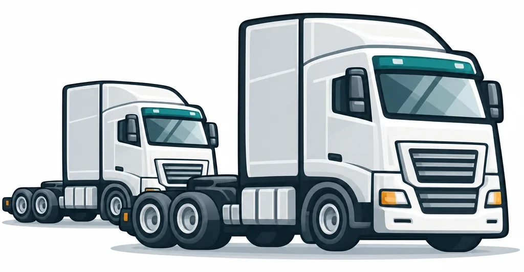 Two trucks in convoy representing subcontractor fleets