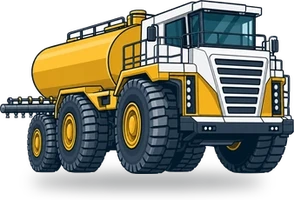 Water cart icon representing water carts hired out on dry hire
